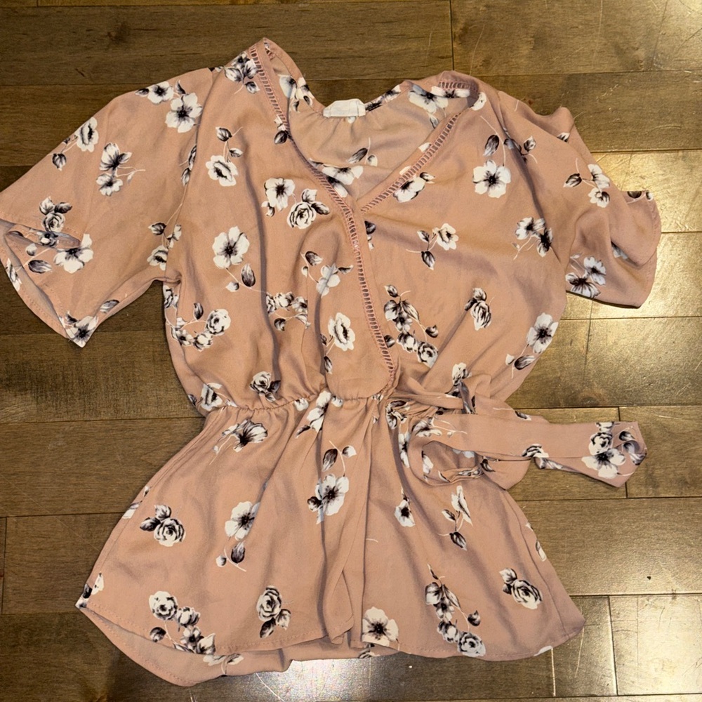 Sienna Sky Mauve Pink Floral Wrap Blouse